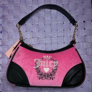 Juicy Couture Pink and Black Shoulder Bag